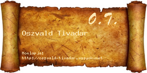 Oszvald Tivadar névjegykártya