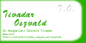 tivadar oszvald business card